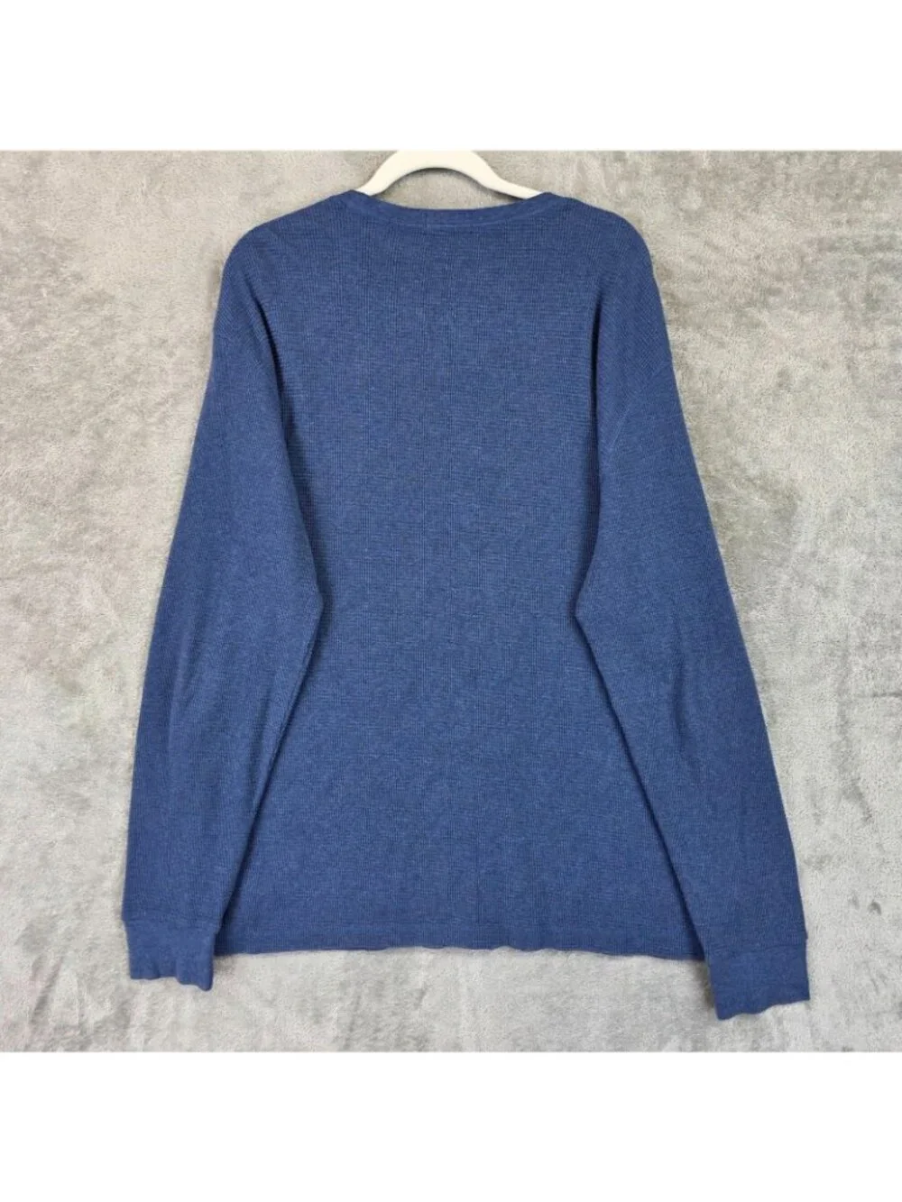 Polo Ralph Lauren Shirt Mens 2XL Blue Waffle Knit Thermal Crewneck Pullover Tee